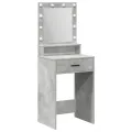 Table de maquillage  avec des lumières LED en gris béton, 50x41x135 cm