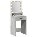Table de maquillage  avec des lumières LED en gris béton, 50x41x135 cm