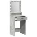 Table de maquillage  avec des lumières LED en gris béton, 50x41x135 cm