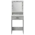 Table de maquillage  avec des lumières LED en gris béton, 50x41x135 cm