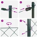 Clôture en maillons chaines Pack de 2 Vert Métal 0,8 x 25 m