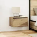 Cabinet de chevet  avec LED en chêne artisanal 50x36x30 cm