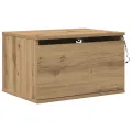 Cabinet de chevet  avec LED en chêne artisanal 50x36x30 cm
