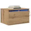 Cabinet de chevet  avec LED en chêne artisanal 50x36x30 cm