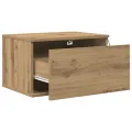 Cabinet de chevet  avec LED en chêne artisanal 50x36x30 cm
