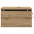 Cabinet de chevet  avec LED en chêne artisanal 50x36x30 cm