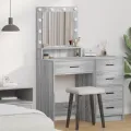 Table de maquillage  avec lumière LED Gris Sonoma 50x41x135 cm