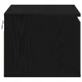 Meuble de chevet  avec LED monté au mur en chêne noir 50x36x30 cm