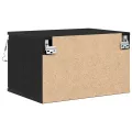 Meuble de chevet  avec LED monté au mur en chêne noir 50x36x30 cm