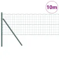 Clôture Euro avec 7 poteaux 0.8x10 m acier galvanisé vert