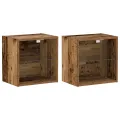 Étagère flottante  2 pcs Vieux bois 40x28.5x40 cm Bois d'ingénierie