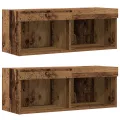 Étagère flottante  2 pcs Vieux bois 40x28.5x40 cm Bois d'ingénierie
