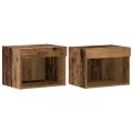 Étagère flottante  2 pcs Vieux bois 40x28.5x40 cm Bois d'ingénierie