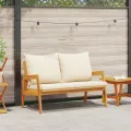 Banc de jardin avec coussins 115x65x71 cm Bois d'acacia massif