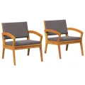 Chaises de jardin  2 pcs 59,5x70,5x72,5 cm en bois massif d'acacia