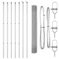 Set de poteaux de clôture 2 unités Acier galvanisé 10 x 1 m