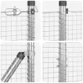 Set de poteaux de clôture 2 unités Acier galvanisé 10 x 1 m