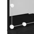 Table de maquillage LED  en chêne noir, 60x40x140 cm, Fabriquée en bois d'ingénierie