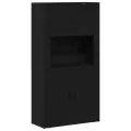 Haut placard Noir Chêne 80x33x150 cm Bois d'ingénierie