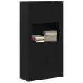 Haut placard Noir Chêne 80x33x150 cm Bois d'ingénierie