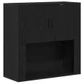 Haut placard Noir Chêne 80x33x150 cm Bois d'ingénierie