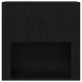 Haut placard Noir Chêne 80x33x150 cm Bois d'ingénierie