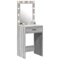 Table de maquillage  avec lumières LED Gris Sonoma 50x41x135 cm