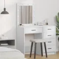 Table de Maquillage avec Éclairage LED Blanc 50x41x135 cm