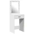 Table de Maquillage avec Éclairage LED Blanc 50x41x135 cm