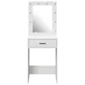 Table de Maquillage avec Éclairage LED Blanc 50x41x135 cm