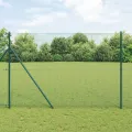 Clôture en fil soudé avec 13 poteaux verts 1.5x25 m