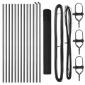Set de Poteaux de Clôture Ensemble de 2 Gris Métal, Plastique