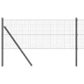 Ensemble de poteaux de clôture Lot de 2 Gris Acier 25 x 0.5 m