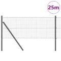 Ensemble de poteaux de clôture Lot de 2 Gris Acier 25 x 0.5 m