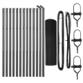 Ensemble de poteaux de clôture Lot de 2 Gris Acier 25 x 0.5 m