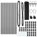 Ensemble de poteaux de clôture Lot de 2 Gris Acier 25 x 0.5 m
