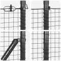 Ensemble de poteaux de clôture Lot de 2 Gris Acier 25 x 0.5 m