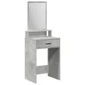 Table de maquillage avec des tiroirs gris béton 50x41x140 cm