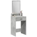 Table de maquillage avec des tiroirs gris béton 50x41x140 cm