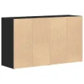 Buffet Chêne noir Bois d'ingénierie 120 x 36 x 69 cm Rangement