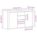 Buffet Chêne noir Bois d'ingénierie 120 x 36 x 69 cm Rangement