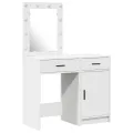 Ensemble de coiffeuse en 2 pièces avec éclairage LED en bois blanc
