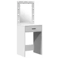 Ensemble de coiffeuse en 2 pièces avec éclairage LED en bois blanc