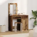 Ensemble de Coiffeuse de 2 pièces avec LED en Finition Vieux Bois
