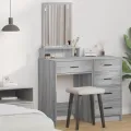 Table de maquillage  avec tiroirs gris Sonoma 50x41x140 cm