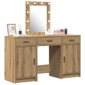 Ensemble de coiffeuse 3 pièces avec LED en bois d'artisan