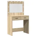 Set de coiffeuse 2 pièces avec LED en bois d'ingénierie chêne Sonoma
