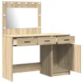 Set de coiffeuse 2 pièces avec LED en bois d'ingénierie chêne Sonoma