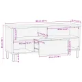Meuble TV  100x33,5x46 cm en Bois Massif d'Acacia