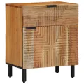 Table de chevet  50x33x60 cm en bois massif d'acacia